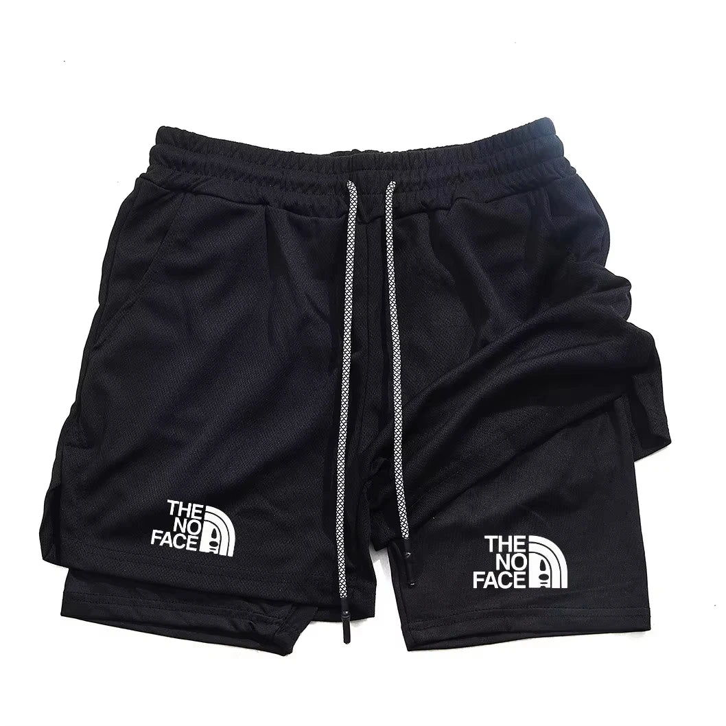 Men's 2-in-1 Printed Running Shorts with Phone Pocket