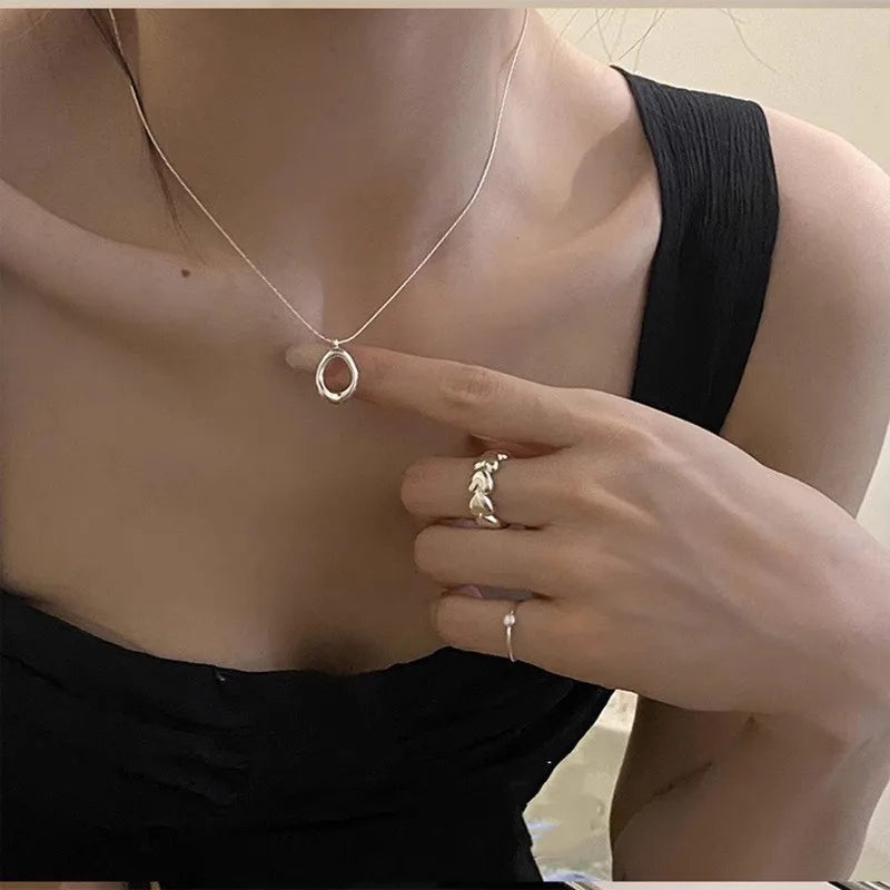 Collier Cœur Asymétrique en Argent 925 – Style Hip Hop, Bijou Femme, Idée Cadeau