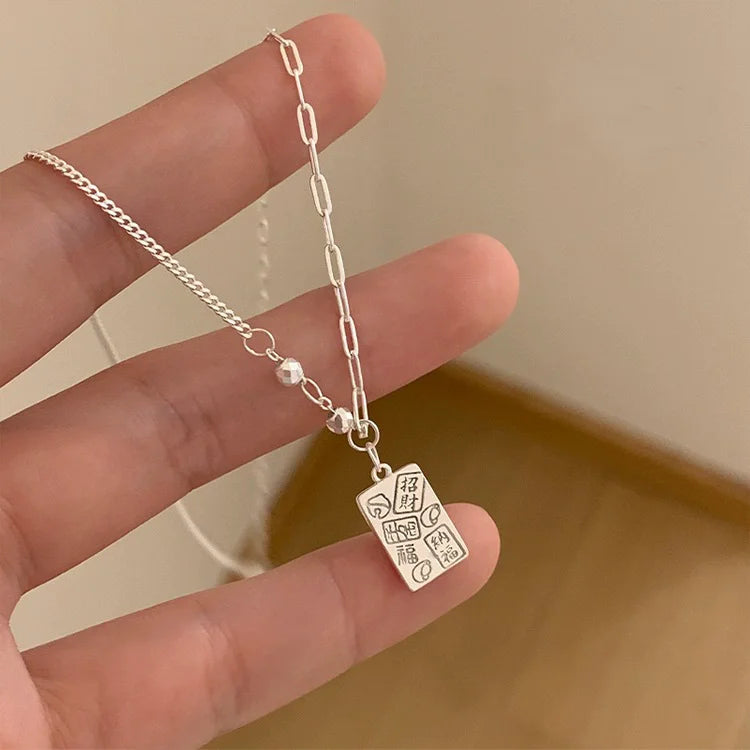 Collier Cœur Asymétrique en Argent 925 – Style Hip Hop, Bijou Femme, Idée Cadeau