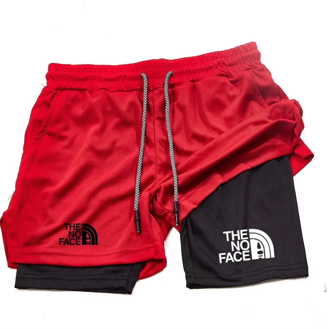 Men's 2-in-1 Printed Running Shorts with Phone Pocket