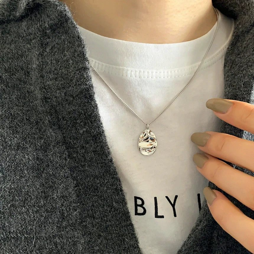 Collier Cœur Asymétrique en Argent 925 – Style Hip Hop, Bijou Femme, Idée Cadeau