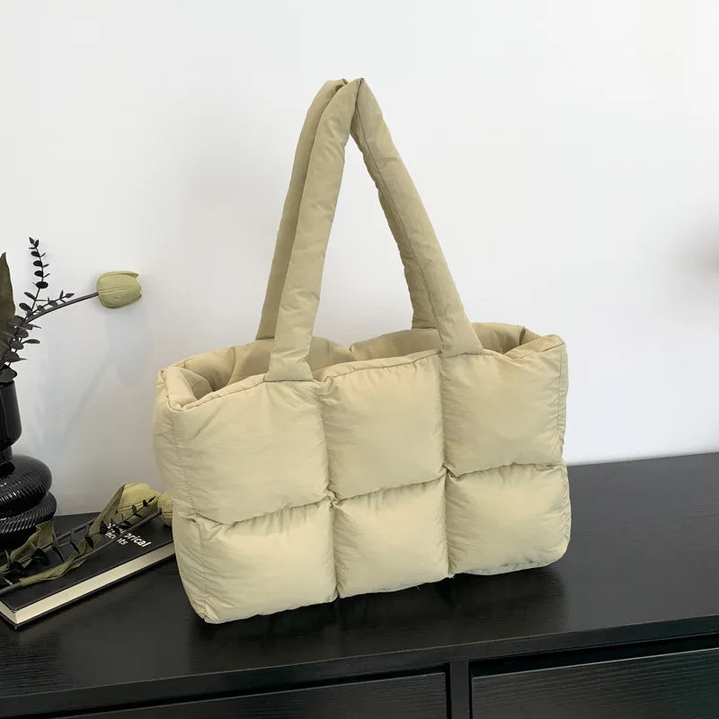 Sac Tote Matelassé à Carreaux Femme – Grande Capacité, Style Rétro, Bandoulière Douce