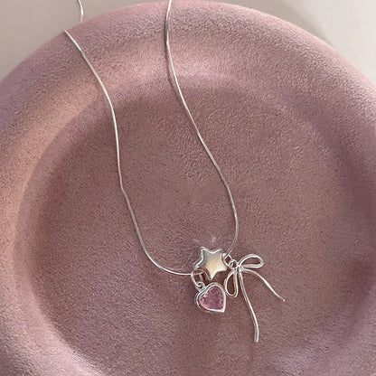 Collier Cœur Asymétrique en Argent 925 – Style Hip Hop, Bijou Femme, Idée Cadeau