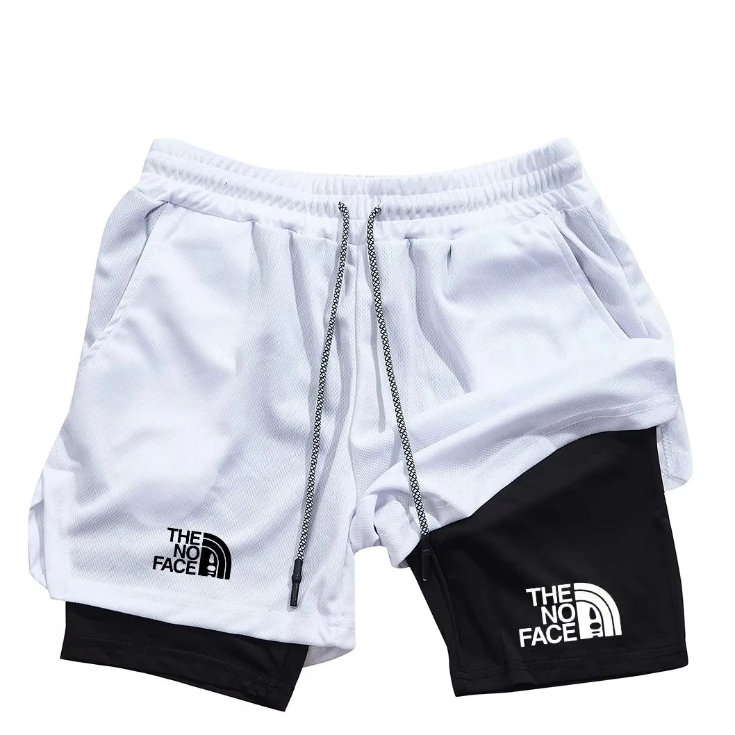 Men's 2-in-1 Printed Running Shorts with Phone Pocket
