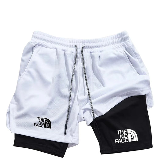 Men's 2-in-1 Printed Running Shorts with Phone Pocket