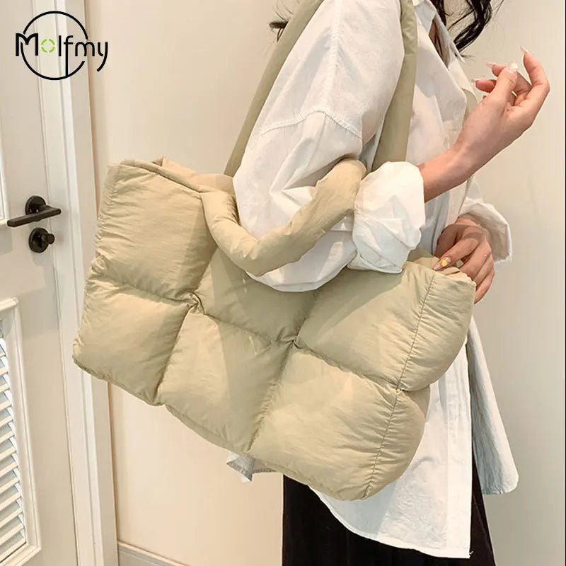 Sac Tote Matelassé à Carreaux Femme – Grande Capacité, Style Rétro, Bandoulière Douce