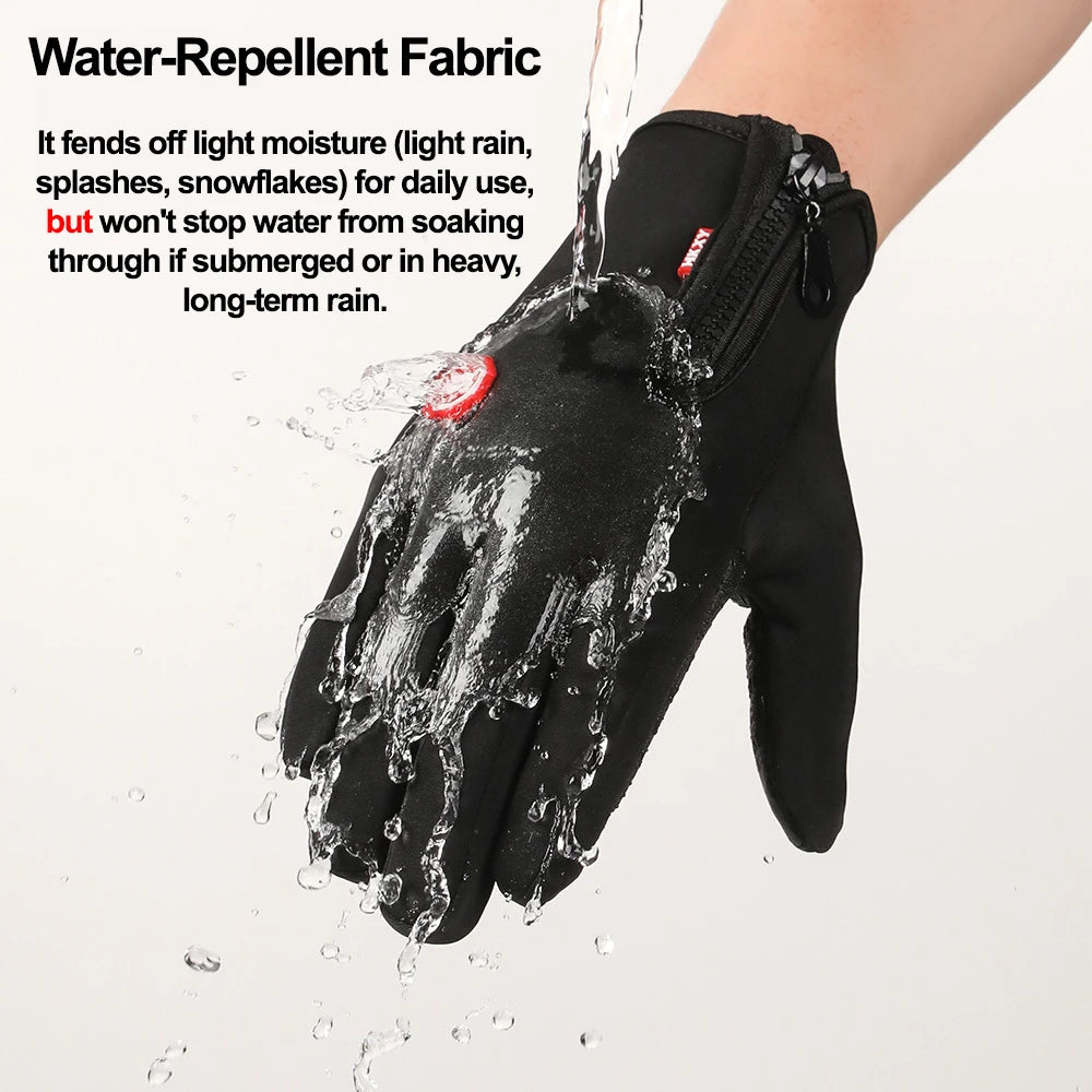 Winter Fleece‑Lined Cycling Gloves