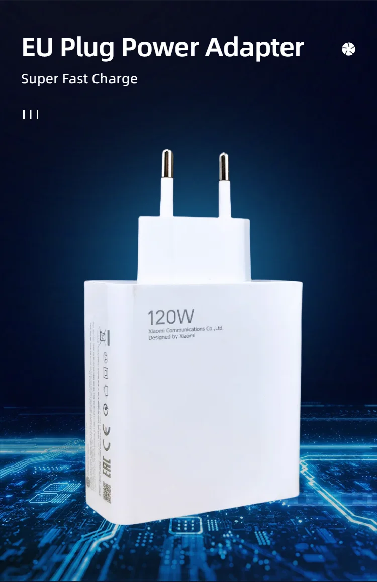 Chargeur Xiaomi Original 120W GaN – Charge Turbo USB-C, Compatible Xiaomi Redmi Mi Series