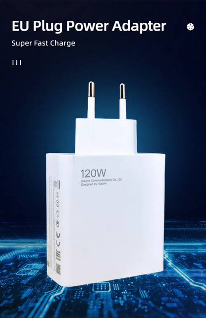 Chargeur Xiaomi Original 120W GaN – Charge Turbo USB-C, Compatible Xiaomi Redmi Mi Series