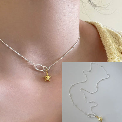 Collier Cœur Asymétrique en Argent 925 – Style Hip Hop, Bijou Femme, Idée Cadeau
