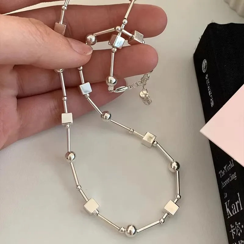 Collier Cœur Asymétrique en Argent 925 – Style Hip Hop, Bijou Femme, Idée Cadeau