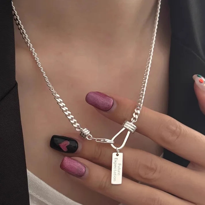 Collier Cœur Asymétrique en Argent 925 – Style Hip Hop, Bijou Femme, Idée Cadeau