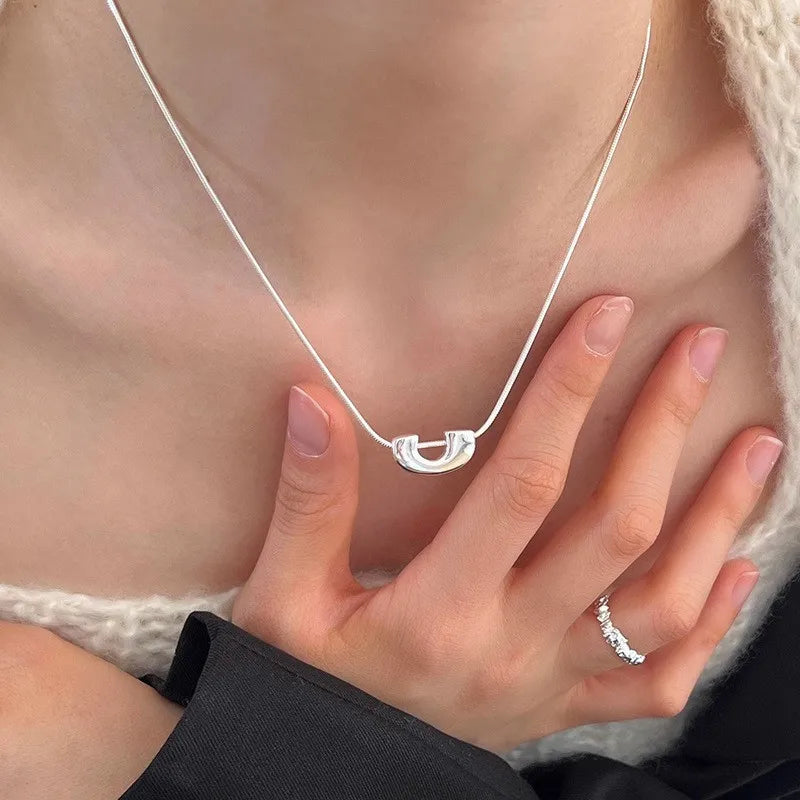 Collier Cœur Asymétrique en Argent 925 – Style Hip Hop, Bijou Femme, Idée Cadeau