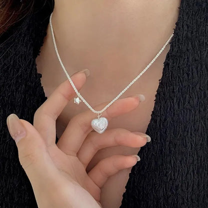 Collier Cœur Asymétrique en Argent 925 – Style Hip Hop, Bijou Femme, Idée Cadeau