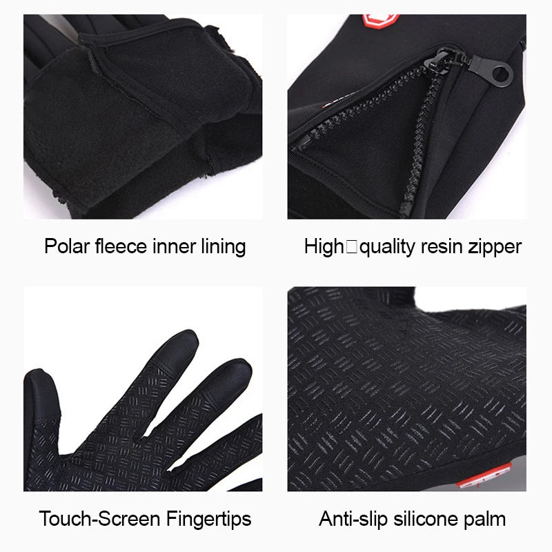 Winter Fleece‑Lined Cycling Gloves