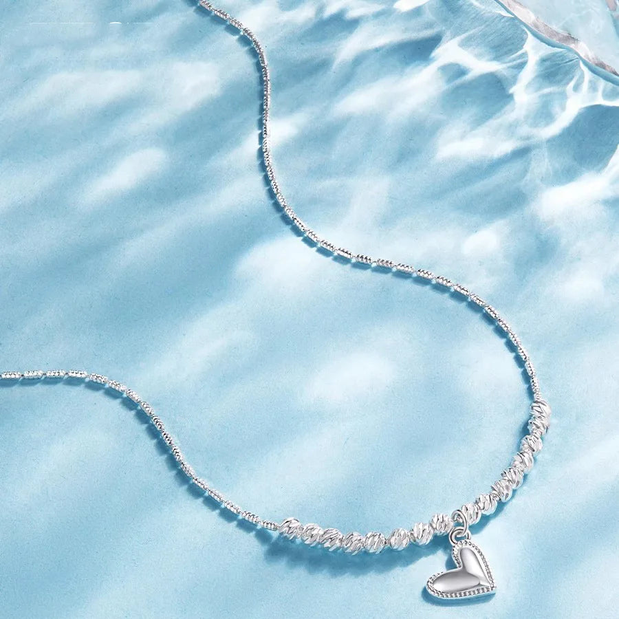 Collier Cœur Asymétrique en Argent 925 – Style Hip Hop, Bijou Femme, Idée Cadeau