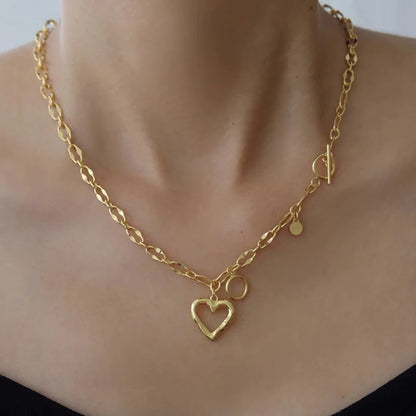 Collier Cœur Asymétrique en Argent 925 – Style Hip Hop, Bijou Femme, Idée Cadeau