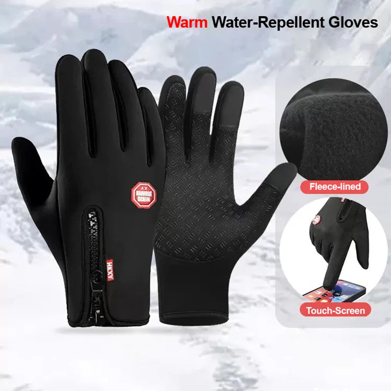 Winter Fleece‑Lined Cycling Gloves