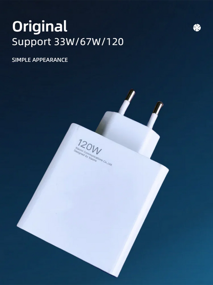 Chargeur Xiaomi Original 120W GaN – Charge Turbo USB-C, Compatible Xiaomi Redmi Mi Series