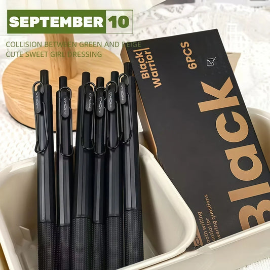 Premium Black Gel Pens – 6-Pack