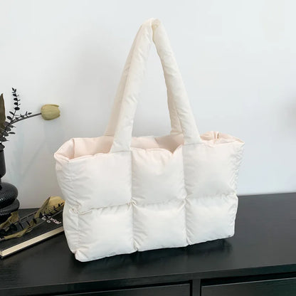 Sac Tote Matelassé à Carreaux Femme – Grande Capacité, Style Rétro, Bandoulière Douce