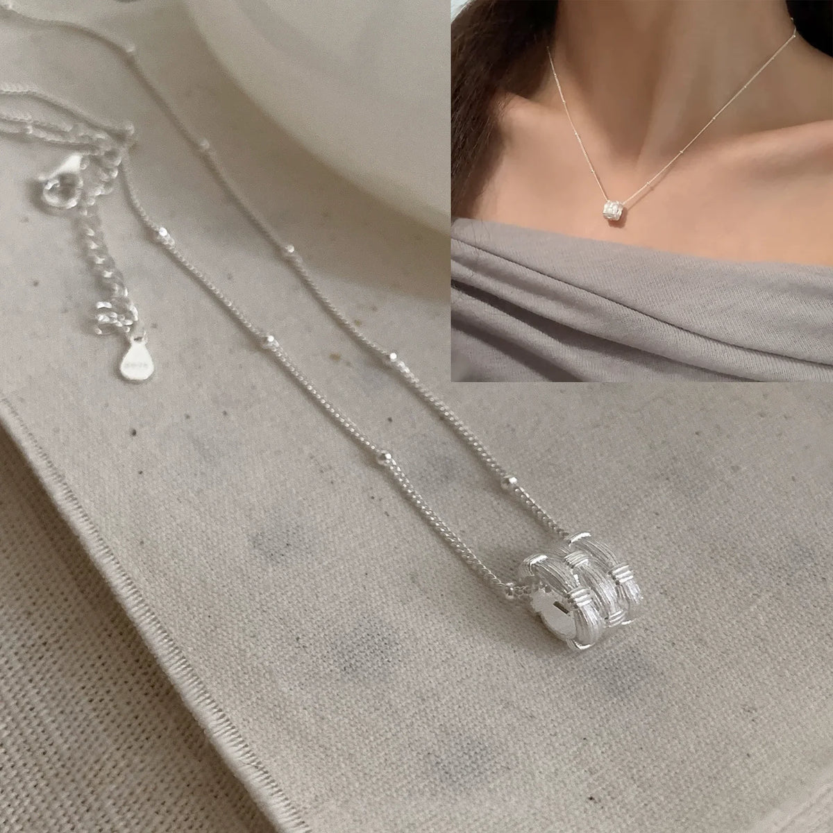 Collier Cœur Asymétrique en Argent 925 – Style Hip Hop, Bijou Femme, Idée Cadeau