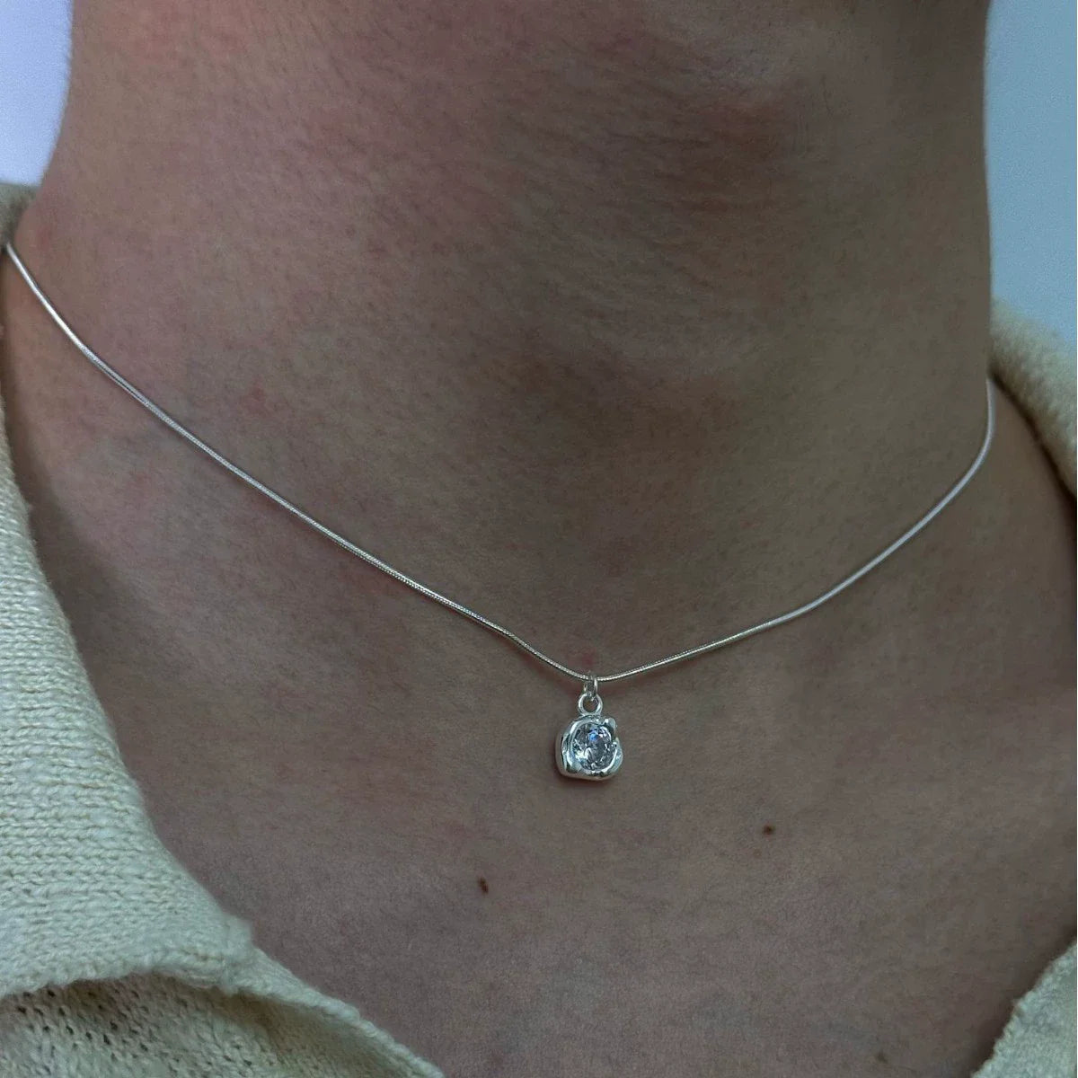 Collier Cœur Asymétrique en Argent 925 – Style Hip Hop, Bijou Femme, Idée Cadeau