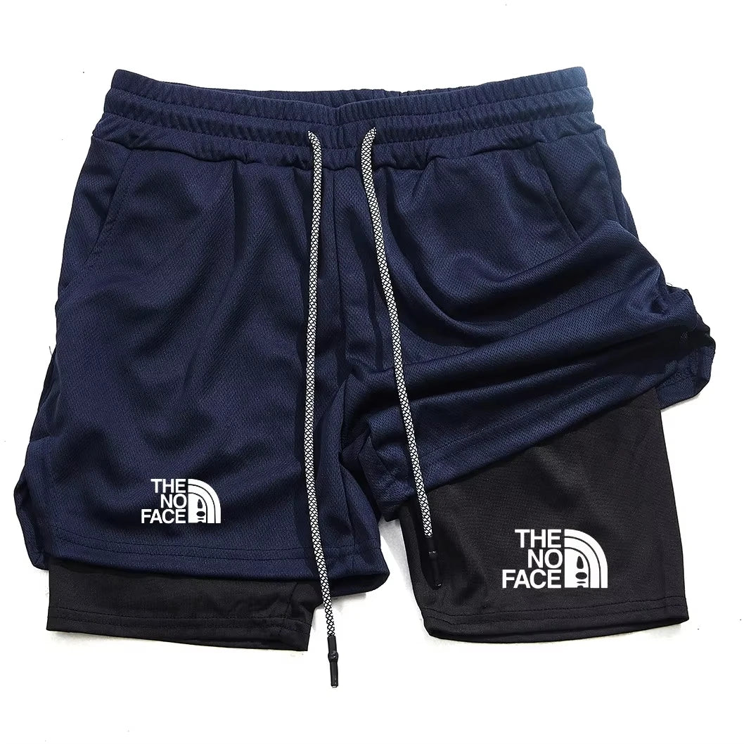 Men's 2-in-1 Printed Running Shorts with Phone Pocket