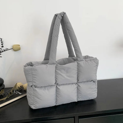 Sac Tote Matelassé à Carreaux Femme – Grande Capacité, Style Rétro, Bandoulière Douce